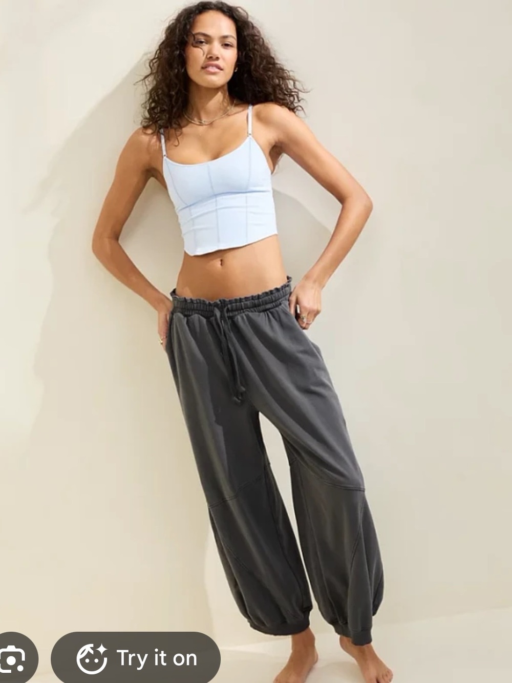 Aerie Baggy Barrel Leg Fleece Pant Size S